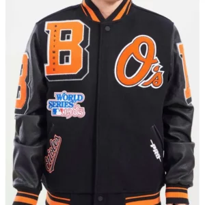Baltimore Orioles Mashup Black Varsity Jacket