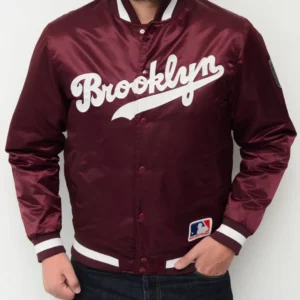 Brooklyn Dodgers Maroon Satin Jacket