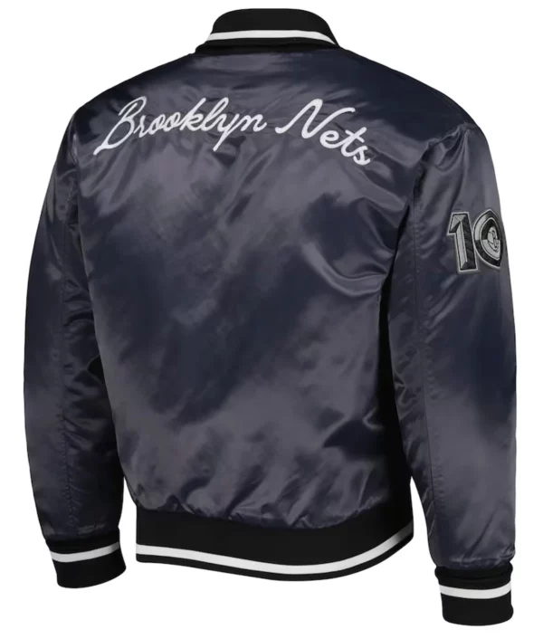 Brooklyn Nets 10th Anniversary Charcoal Satin Jacket