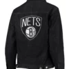 Brooklyn Nets Patch Black Denim Button-Up Jacket