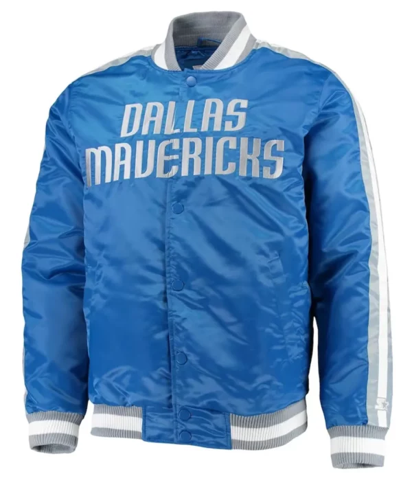 The Offensive Dallas Mavericks Blue Varsity Satin Jacket