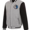 Dallas Mavericks Gray and Black Varsity Wool Jacket