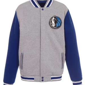 Dallas Mavericks Gray and Royal Varsity Wool Jacket