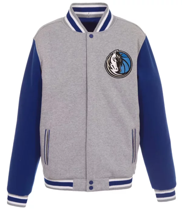 Dallas Mavericks Gray and Royal Varsity Wool Jacket