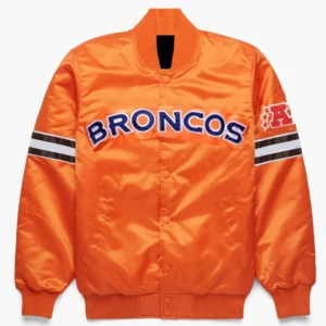 Pick and Roll Denver Broncos Orange Satin Jacket
