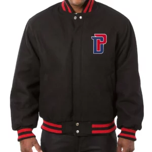 Detroit Pistons Varsity Black Wool Jacket