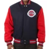 Navy/Red Detroit Pistons Two-Tone Varsity Wool Jacket
