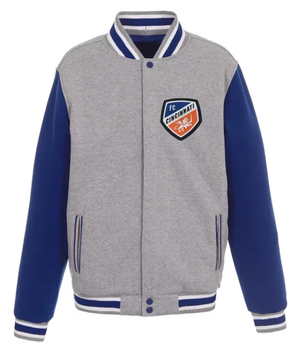 FC Cincinnati Gray and Blue Varsity Wool Jacket