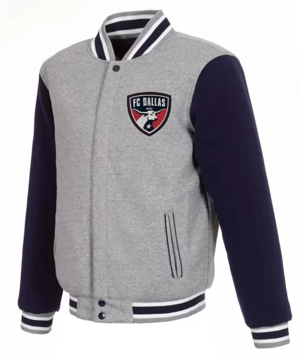 FC Dallas Navy and Gray Varsity Wool Jacket