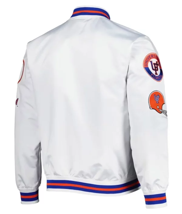 Florida Gators City Collection White Varsity Satin Jacket