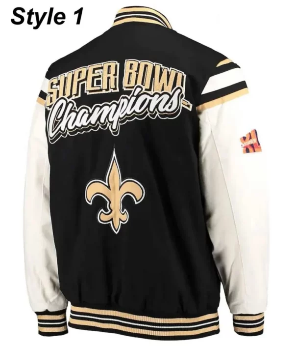 New Orleans Saints Victory Formation Commemorative Full-Snap Black Varsity Jacket