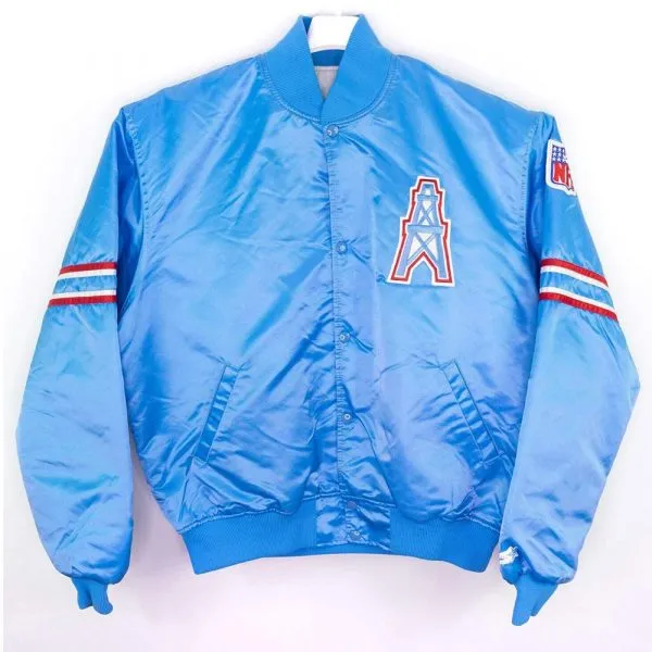 90’s Houston Oilers Blue Satin Jacket