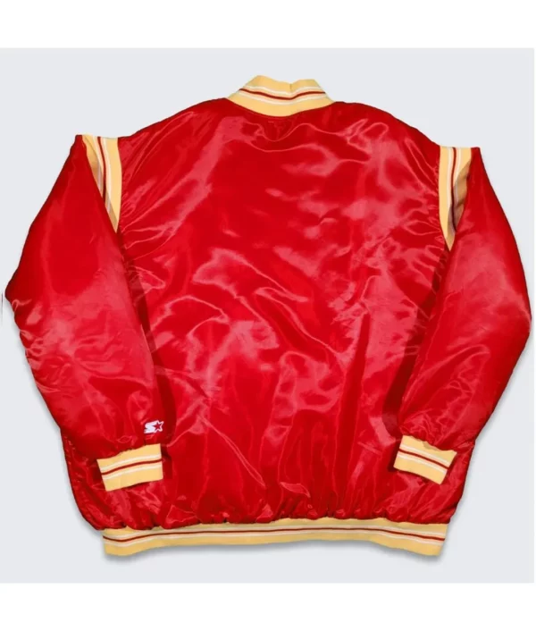 Houston Rockets Teddy Red Varsity Satin Jacket