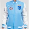 Kansas City Royals Varsity Light Blue and White Jacket