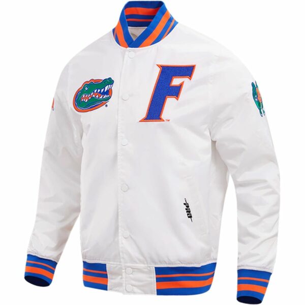 Men's Pro Standard White Florida Gators Classic Satin Full-Snap Jacket