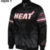 Pick & Roll Miami Heat Black Varsity Satin Jacket
