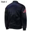Navy Atlanta Braves Wordmark Full-Snap Jacket