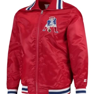 New England Patriots Captain Red Varsity Satin Jacket