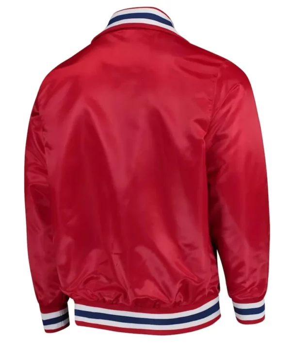 New England Patriots Captain Red Varsity Satin Jacket