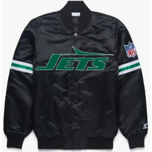 NY Jets Black Satin Jacket