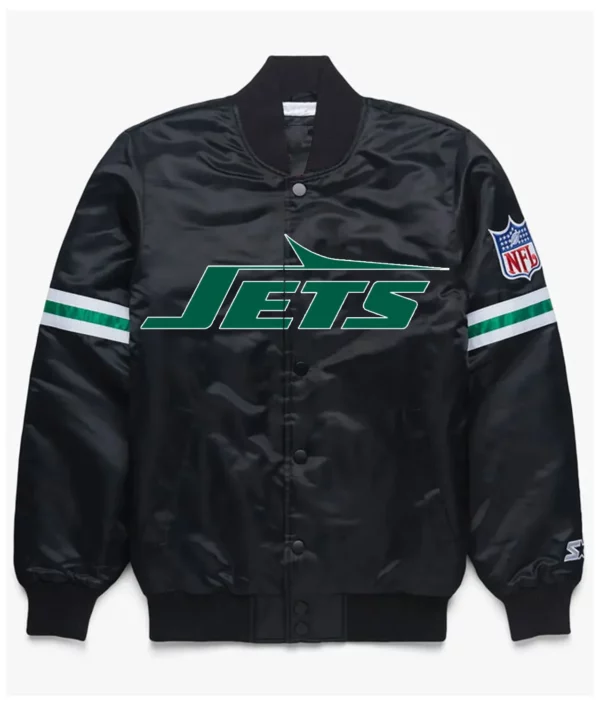NY Jets Black Satin Jacket
