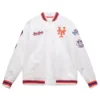New York Mets City Collection White Varsity Satin Jacket