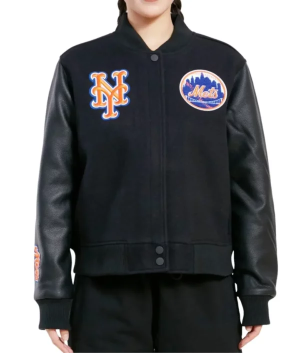 New York Mets Classic Black Varsity Jacket