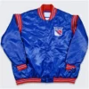 NY Rangers Teddy Royal Varsity Satin Jacket
