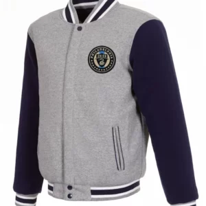 Philadelphia Union Gray and Navy Varsity Wool Jacket