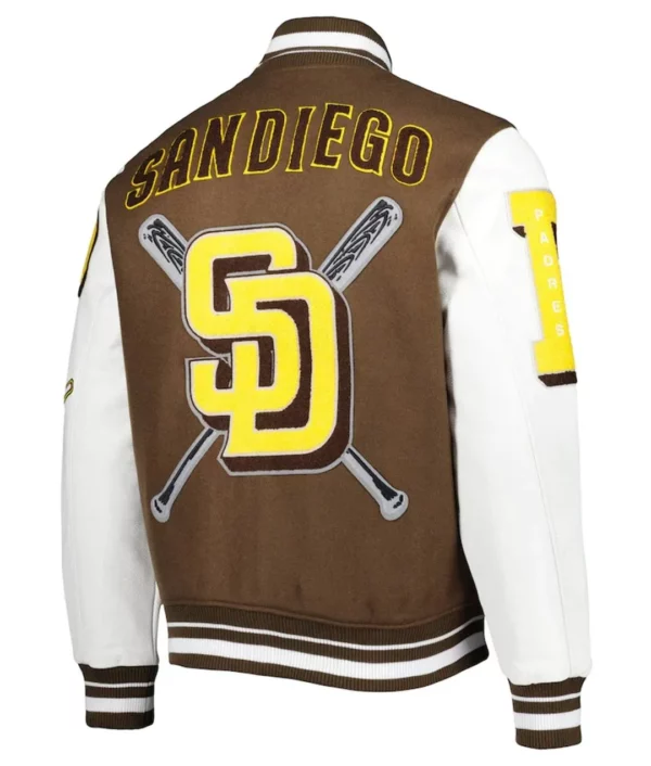 San Diego Padres Mashup Brown and White Varsity Jacket