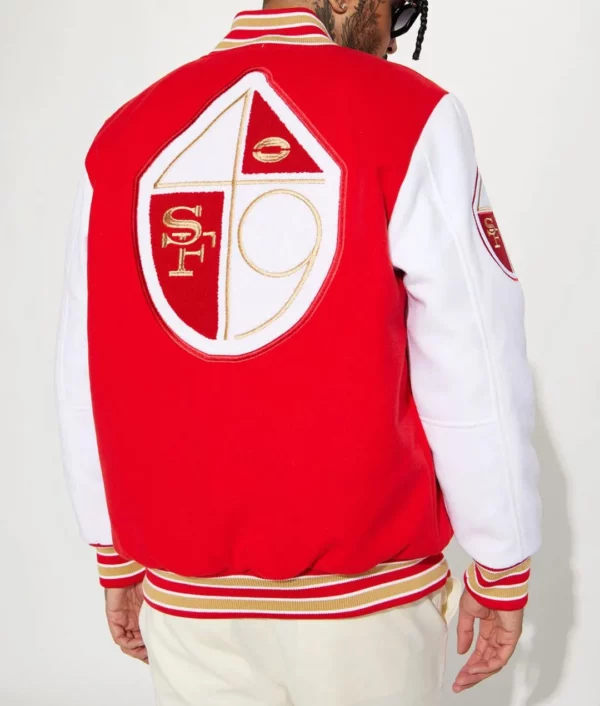 San Francisco 49ers Red/White Varsity Jacket