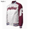 Philadelphia Phillies White and Purple Satin Jacket