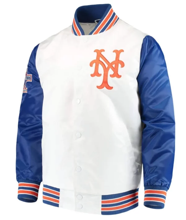 NY Mets The Legend Blue and White Satin Jacket