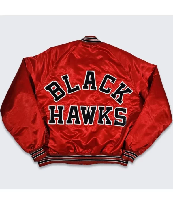80’s Chicago Blackhawks Red Bomber Jacket
