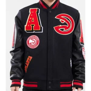 Mashup Atlanta Hawks Black Varsity Jacket