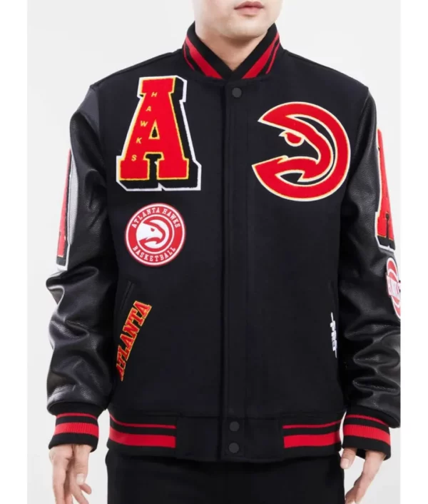 Mashup Atlanta Hawks Black Varsity Jacket