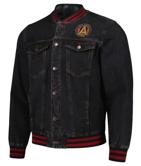 Atlanta United FC Black Denim Bomber Jacket