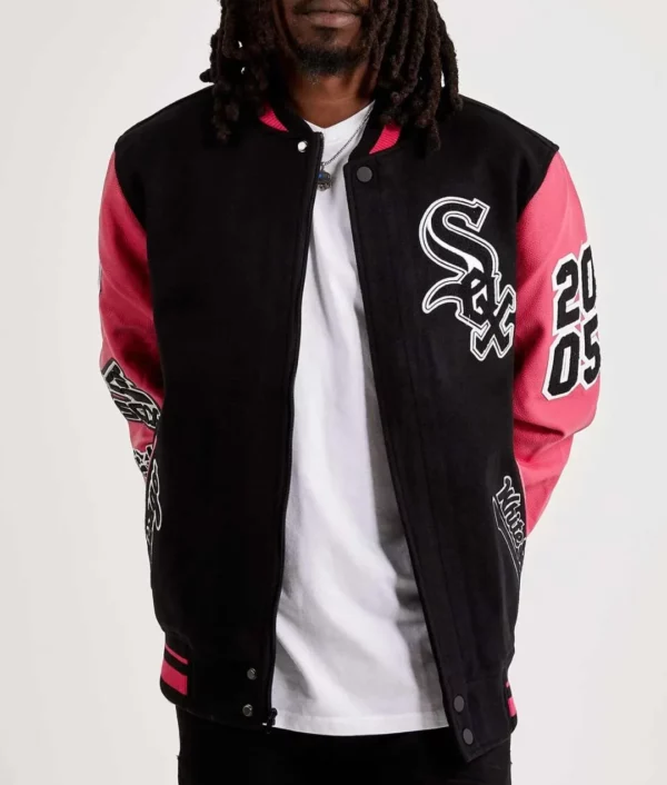 Chicago White Sox Varsity Pink and Black Jacket