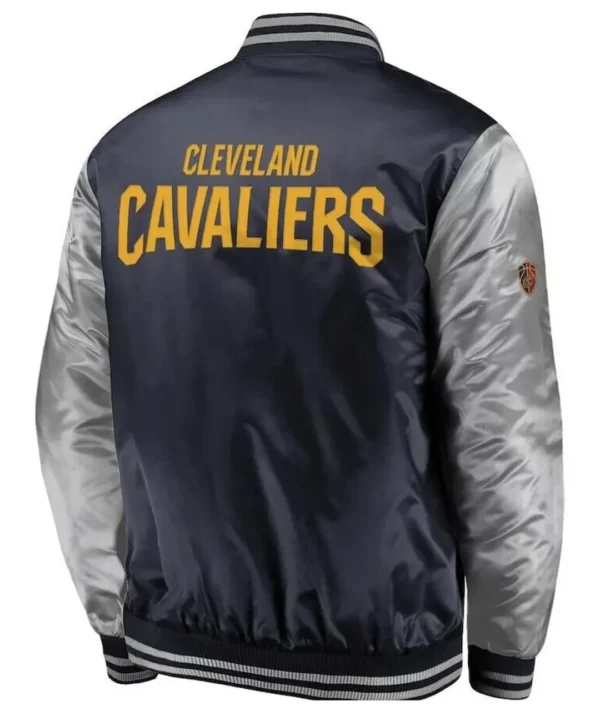 Cleveland Cavaliers Navy and Silver Varsity Satin Jacket