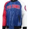 Detroit Pistons Tricolor Remix Satin Jacket
