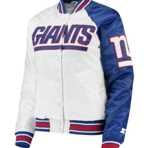 White/Royal New York Giants Hometown Satin Jacket