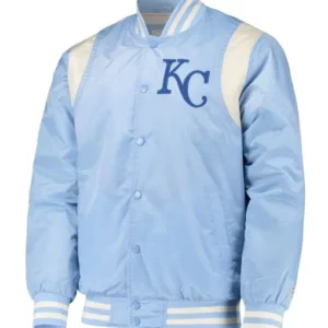 Light Blue/Cream Kansas City Royals Varsity Satin Jacket