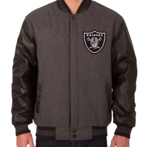 Las Vegas Raiders Varsity Black and Charcoal Jacket