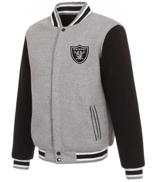 Las Vegas Raiders Varsity Black and Gray Wool Jacket