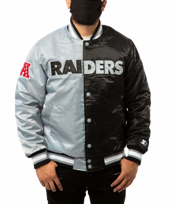 Las Vegas Raiders Black and Grey Bomber Jacket