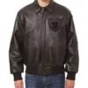 Las Vegas Raiders Black Tonal Leather Jacket