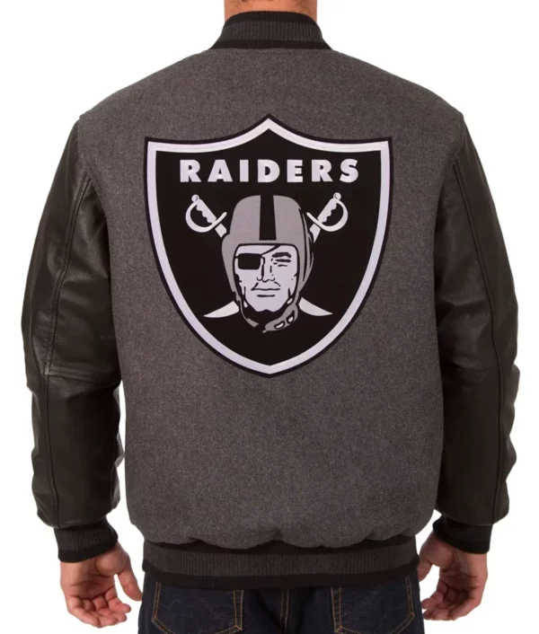 Las Vegas Raiders Varsity Black and Charcoal Jacket