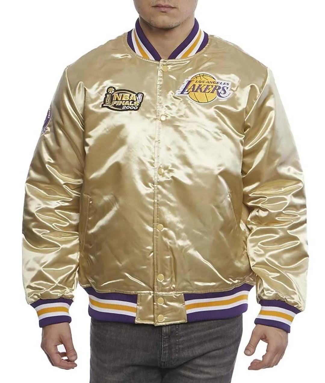 Mitchell & Ness Los Angeles Lakers Black/Purple Hardwood Classics Reload  3.0 Raglan Full-Snap Satin Jacket