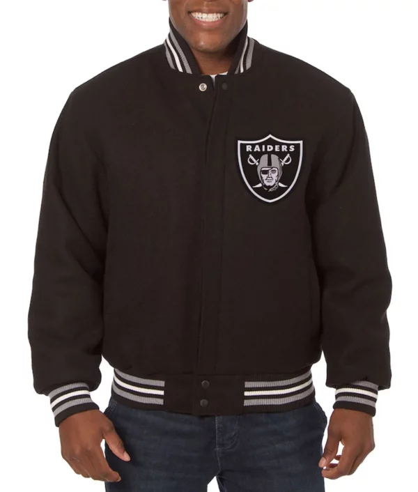 LA Las Vegas Raiders Varsity Black Wool Jacket