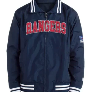 NY Rangers New Era Navy Blue Satin Jacket